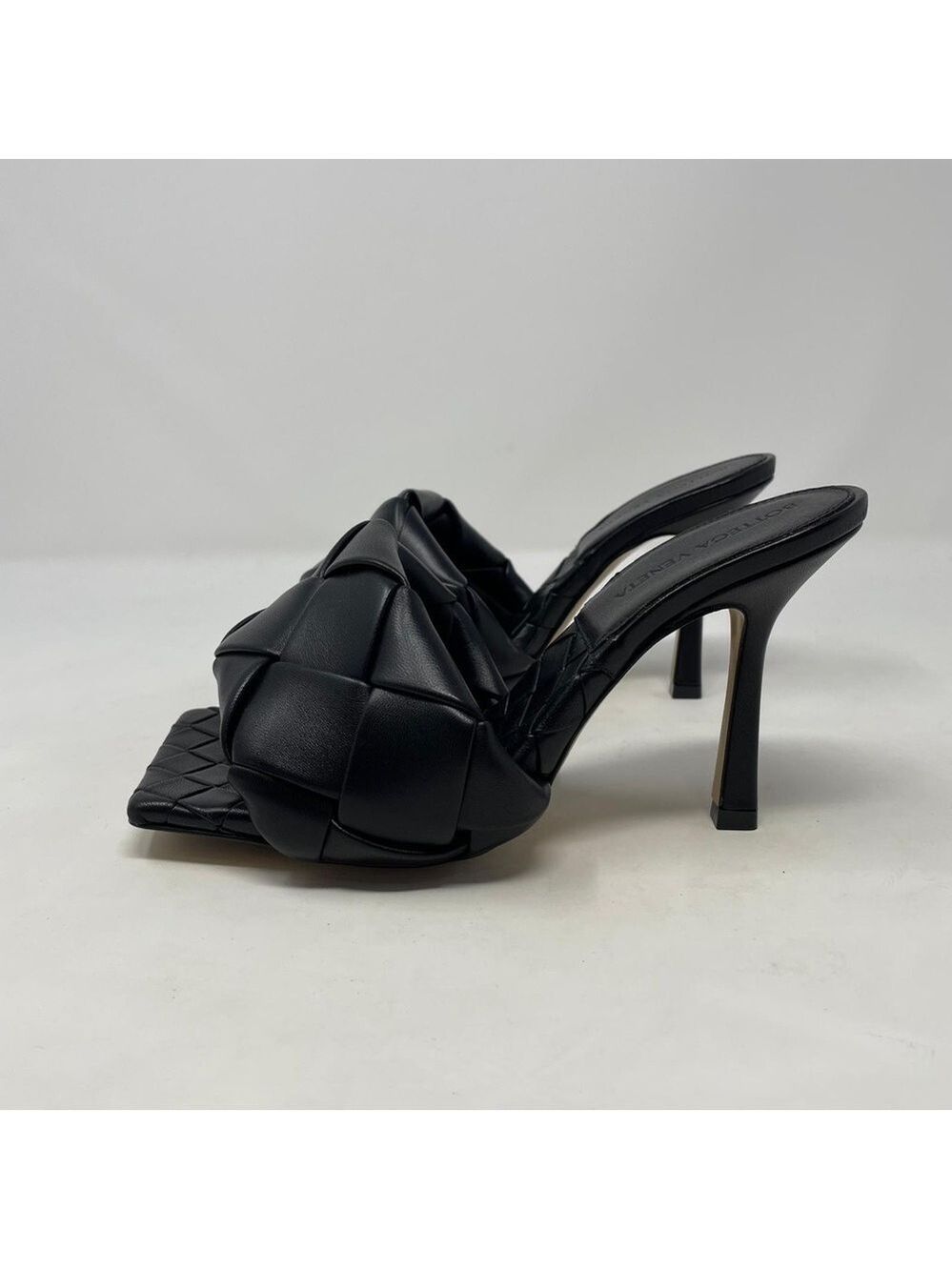 Bottega Veneta Lido intrecciato Leather Heeled Mule Sandals - NWT - Picture 10 of 15